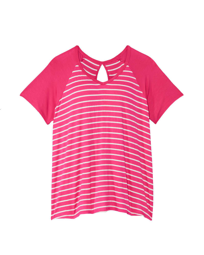 Front of plus size Tessie Split-Back Tee by Molly&Isadora | Dia&Co | dia_product_style_image_id:118902